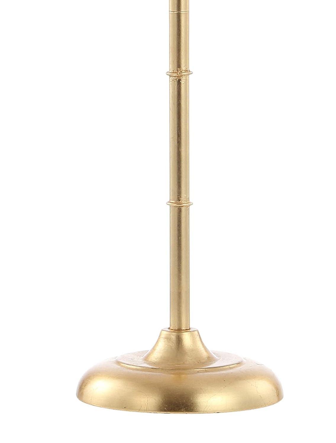Gold Adjustable Dual White Shade Library Table Lamp