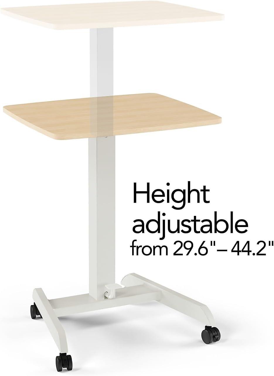 Union & Scale Essentials 24"W Adjustable Standing Mobile Desk Natural (UN60413-CC)