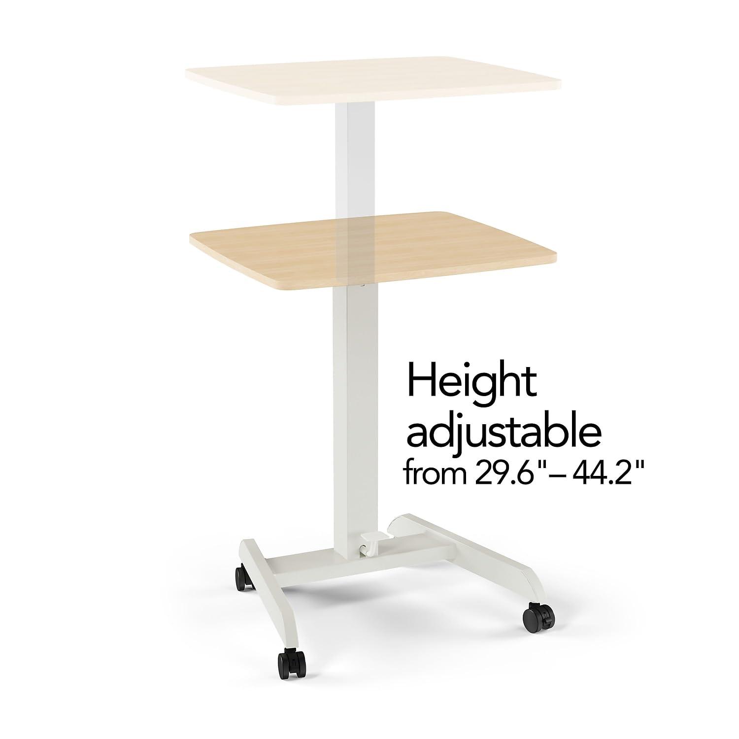 Union & Scale Essentials 24"W Adjustable Standing Mobile Desk Natural (UN60413-CC)
