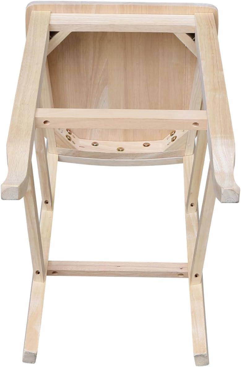 30&#34; Double X-Back Counter Height Barstool Unfinished - International Concepts