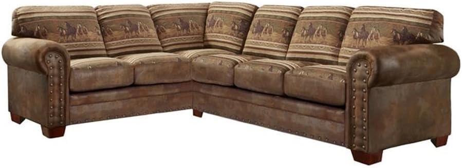 American Furniture Classics, Model 8506-40K Wild Horses Two Piece Living Room Sectional Sofa