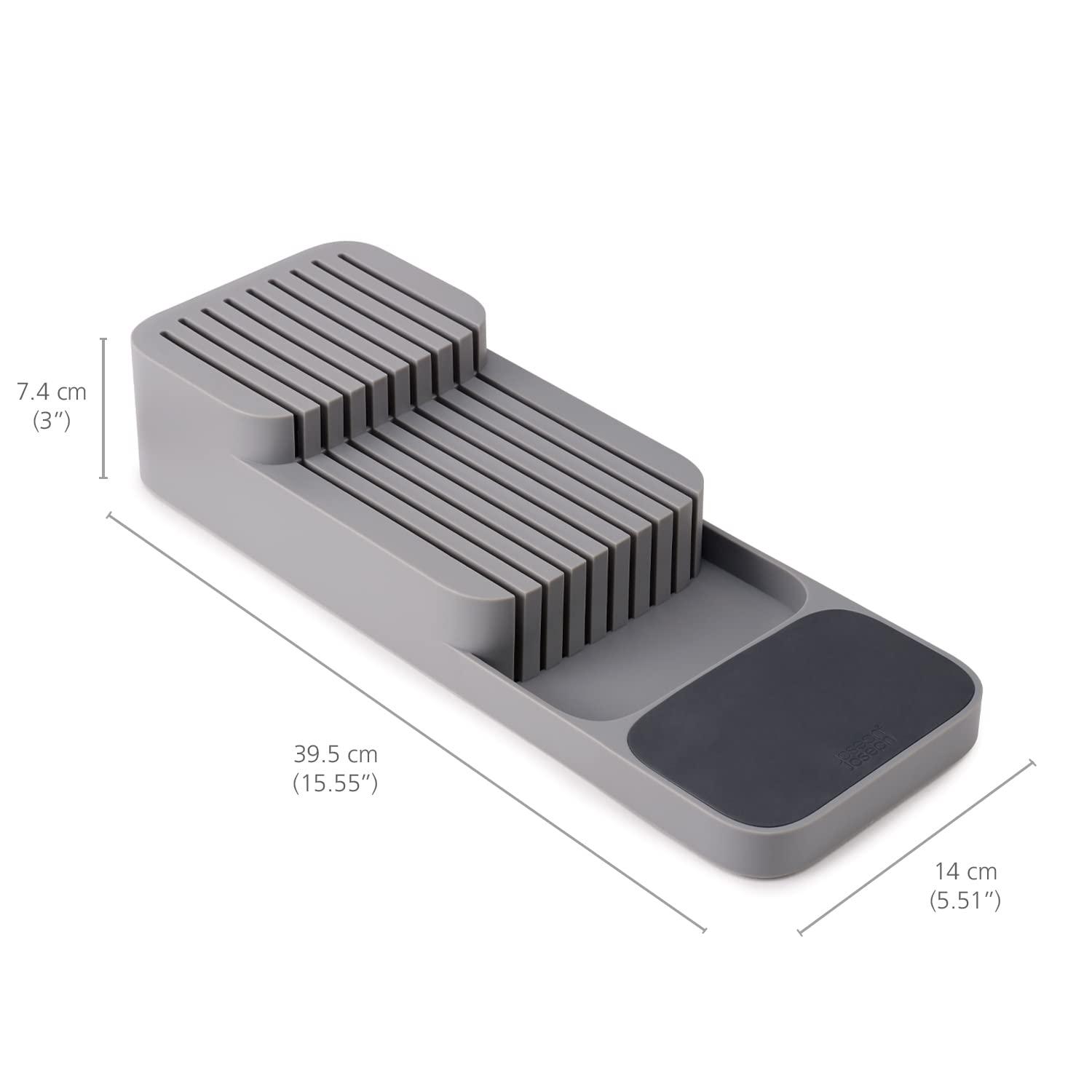Joseph Joseph DrawerStore Compact Knife Organizer- Gray: Knife Holder & Storage Drawer Insert, Plastic, Hand Wash
