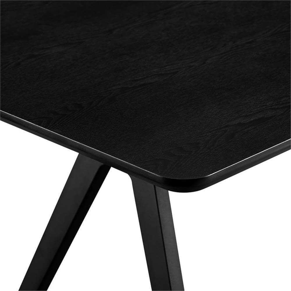 Black Wood and Metal Industrial Dining Table, 60 Inch