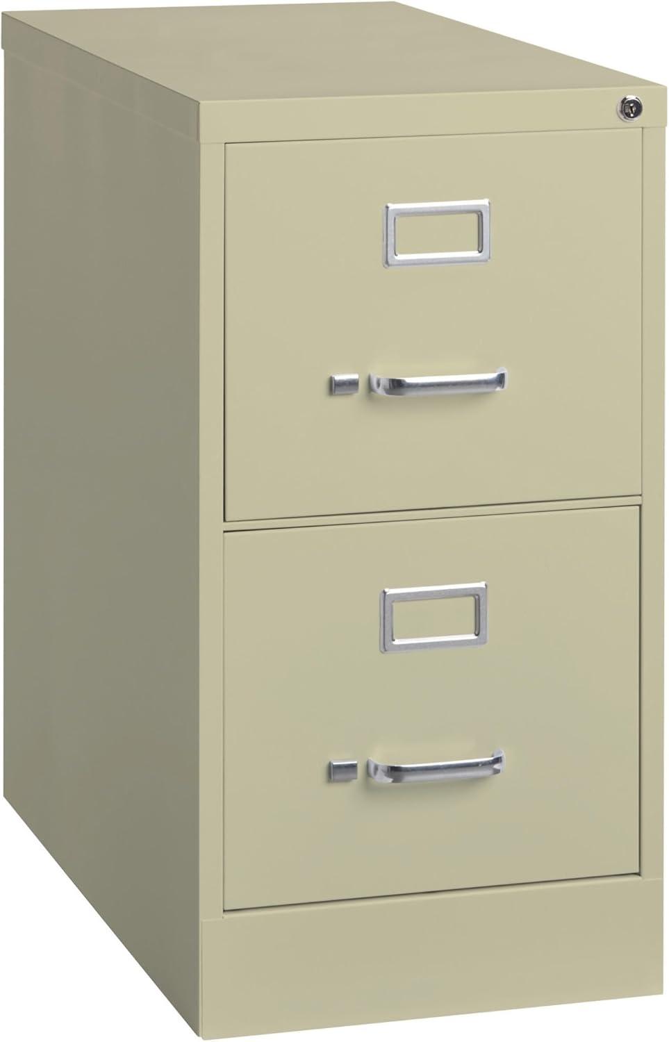 Lorell® 2-Drawer Vertical File, w/ Lock, 15"x25"x28-3/8", Putty (LLR60655)