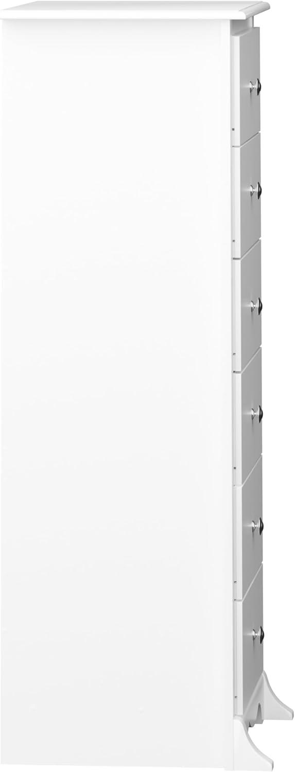 53" Monterey Vertical Dresser White - Prepac: Bedroom Storage, 6-Drawer Lingerie Chest