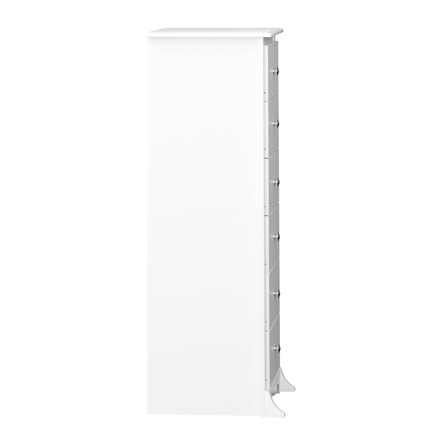 53" Monterey Vertical Dresser White - Prepac: Bedroom Storage, 6-Drawer Lingerie Chest