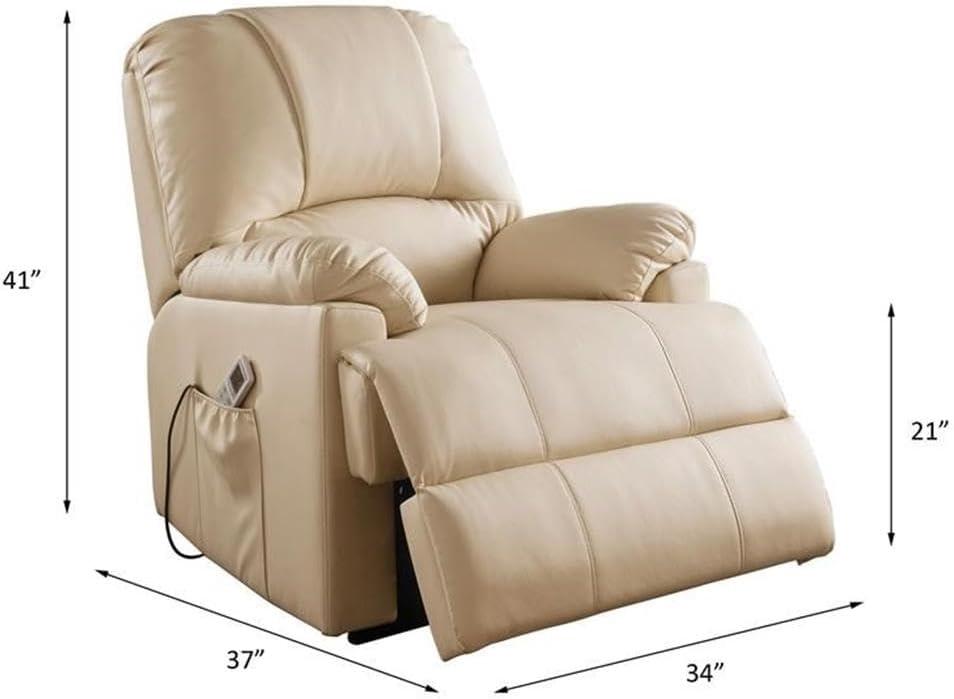 ACME Ixora Recliner w/Power Lift & Massage in Beige PU 59286