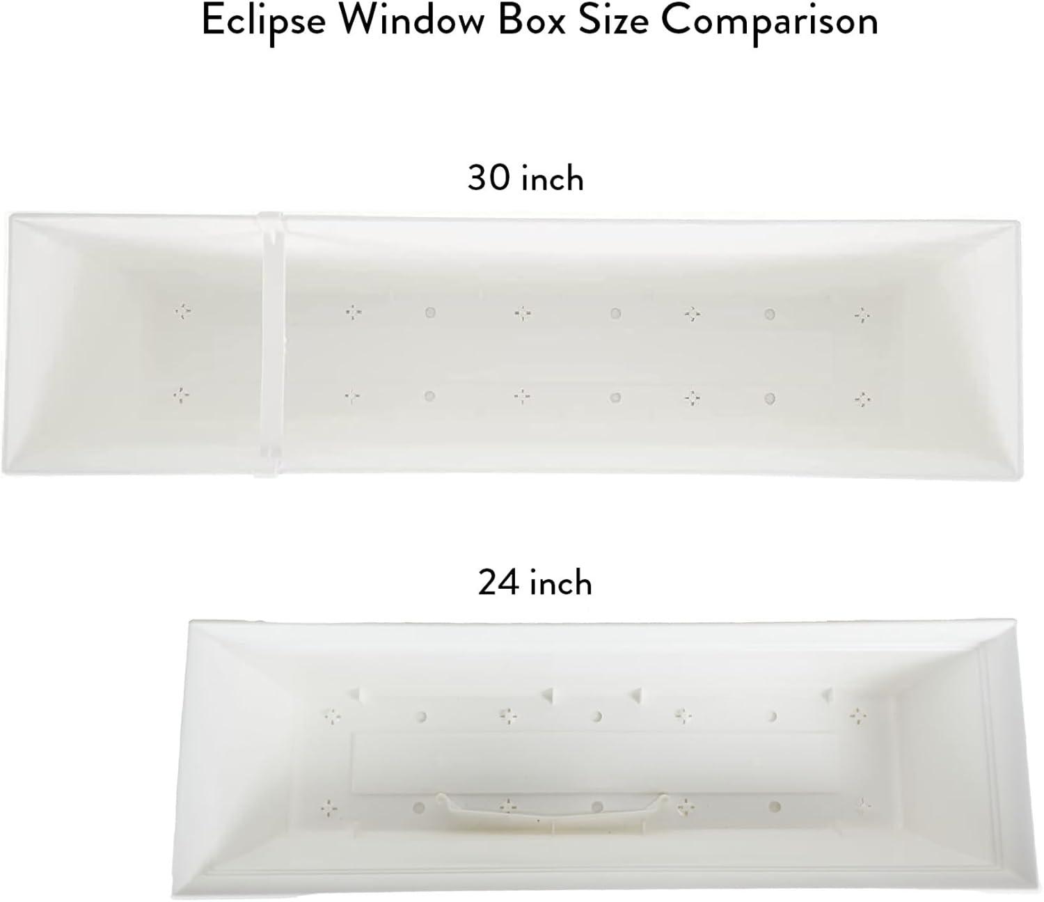 Eclipse 24" White Rectangular Indoor/Outdoor Planter with Removable Saucer