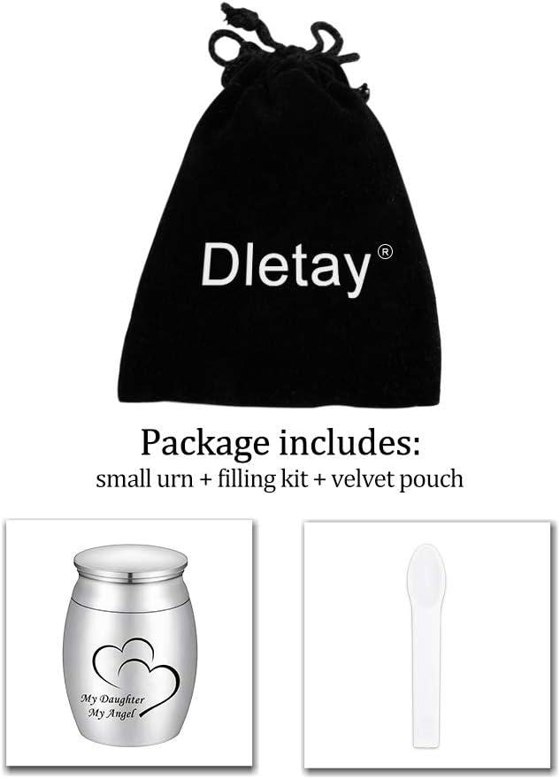 Small Keepsake Urn for Dad Mini Cremation Urns Decorative Memorial Funeral Ashes Holder Silver Engraved Stainless Steel Container for Dad Father 1.57 x 1.18 Inch-My Dad My Hero My Angel