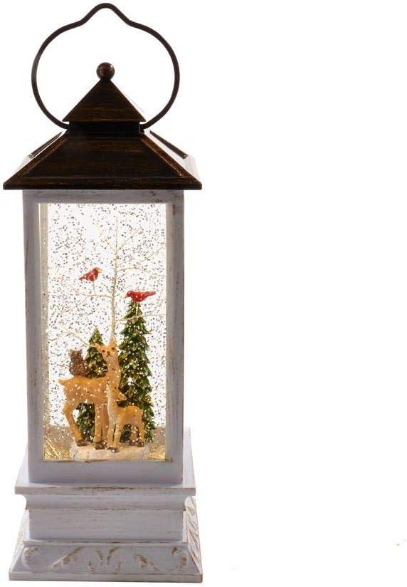 Kurt Adler Battery-Operated LED Deer and Tree Musical Table Piece with Motion