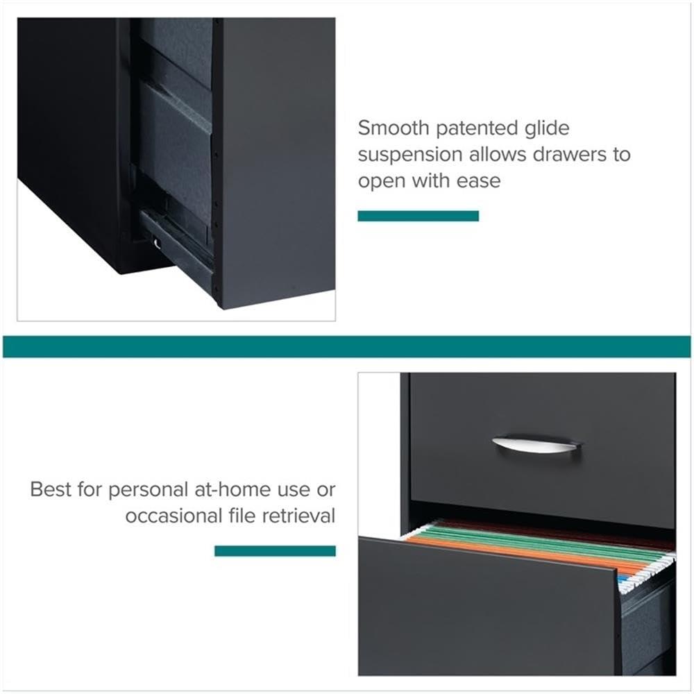 Scranton & Co 3 Drawer File Cabinet in Charcoal