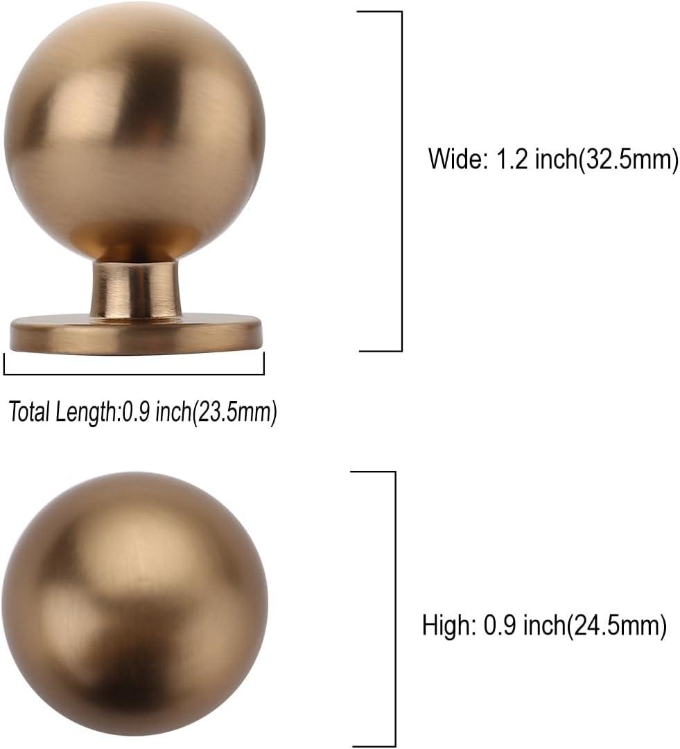 10 Pack Round Champagne Bronze Kitchen Cabinet Knobs