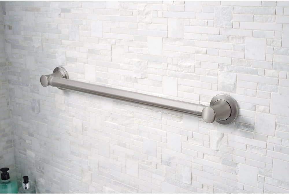 Carlisle 16 in. Decorative Grab Bar in SpotShield Satin Nickel