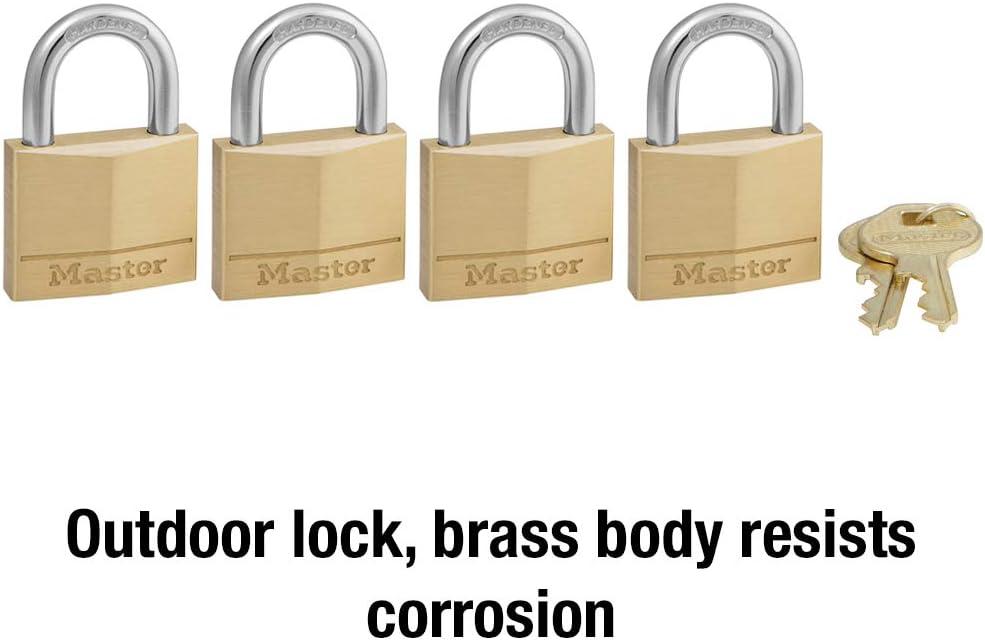 Master Lock 1-9/16" W Brass 4-Pin Cylinder Padlock 4 pk Keyed Alike