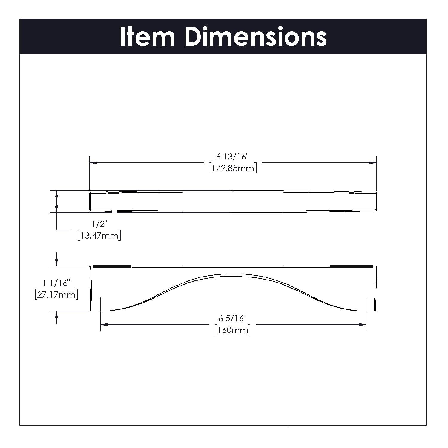 Belwith-Keeler B076151-SN Channel Pull 6-5/16 Inch (160mm) Center to Center, Satin Nickel
