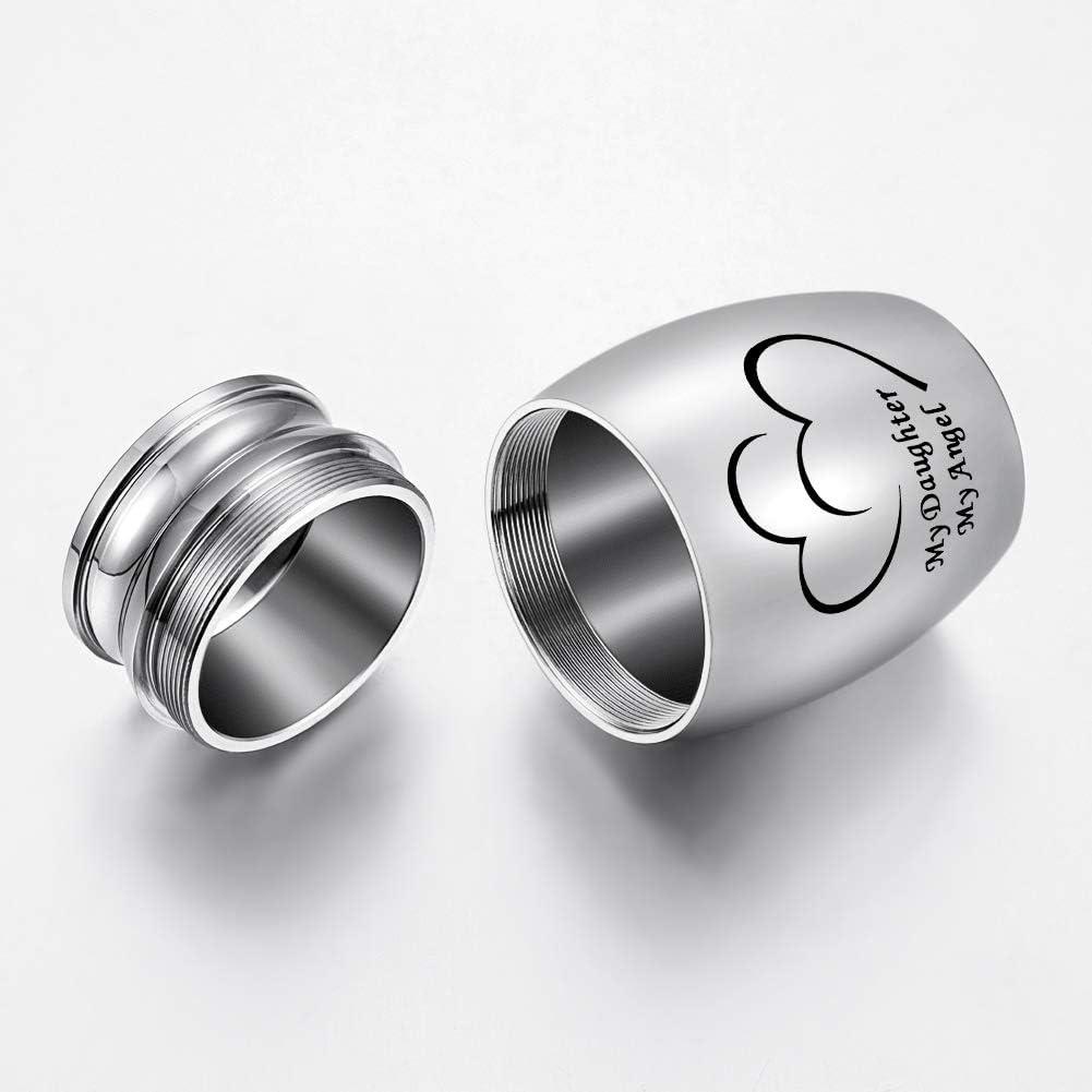 Small Keepsake Urn for Dad Mini Cremation Urns Decorative Memorial Funeral Ashes Holder Silver Engraved Stainless Steel Container for Dad Father 1.57 x 1.18 Inch-My Dad My Hero My Angel