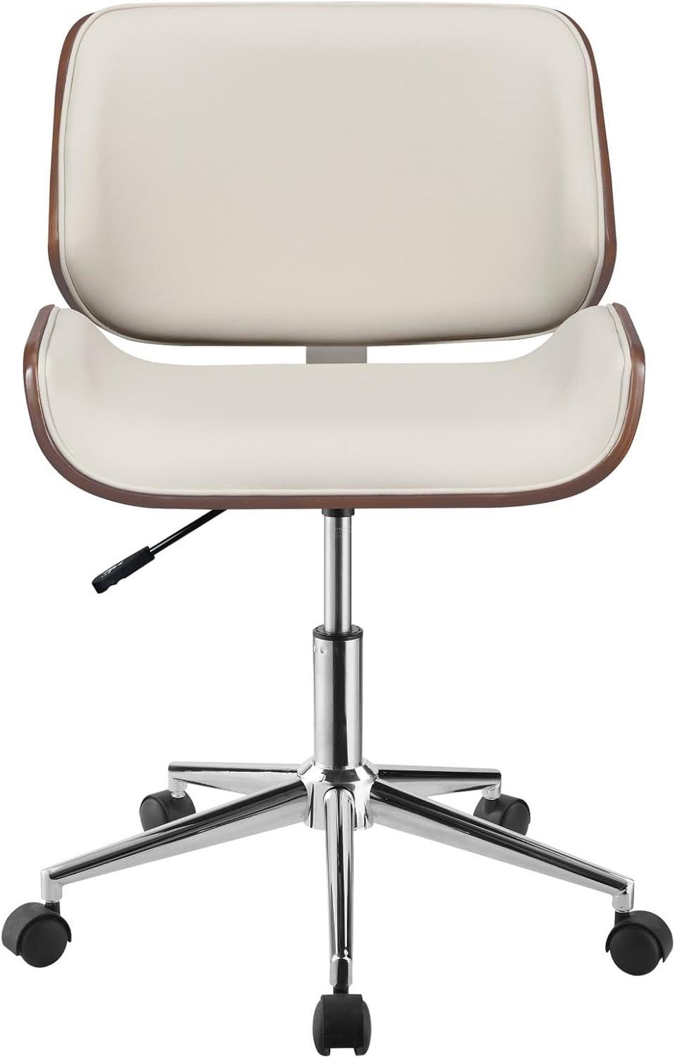 Superwum Addington Adjustable Height Office Chair Ecru and Chrome