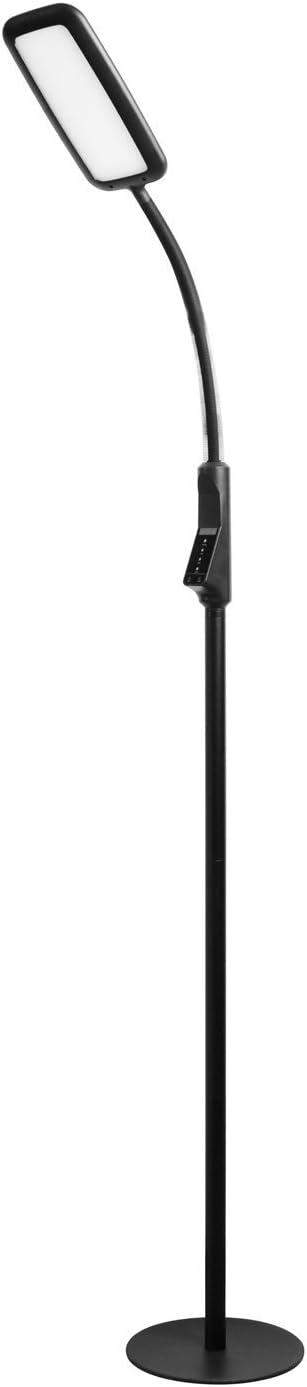 ArcFlex Matte Black Adjustable LED Floor Lamp with Touch Control