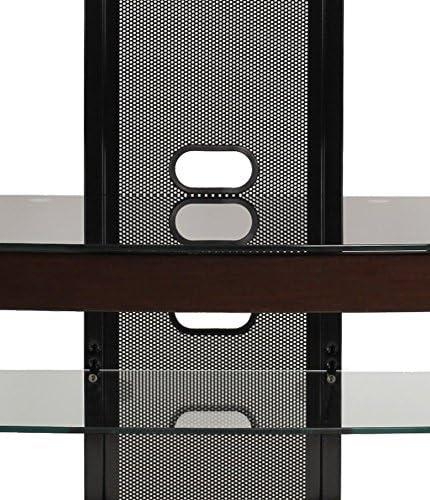 TransDeco Flat panel TV mounting system w/ 3 AV shelves for up to 80Inch plasma or LCD/LED TVs - Espresso