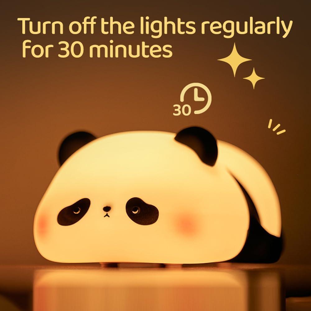 Cute Rechargeable Silicone Panda Night Light for Kids