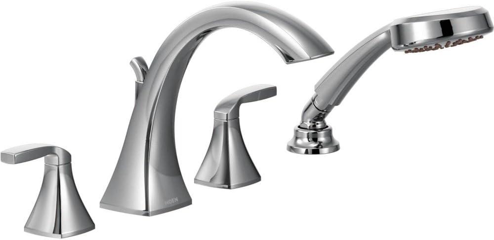 Voss Double Handle Deck Mounted Roman Tub Faucet Trim with Handshower