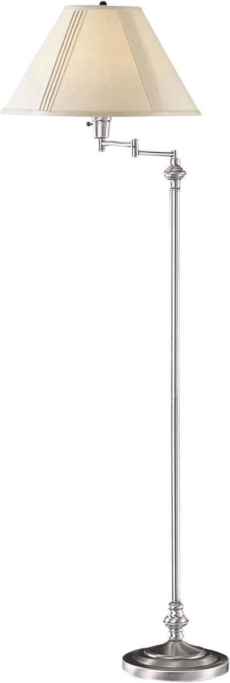 Cal Lighting 16" Transitional Metal Floor Lamp with Swing Arm in Silver