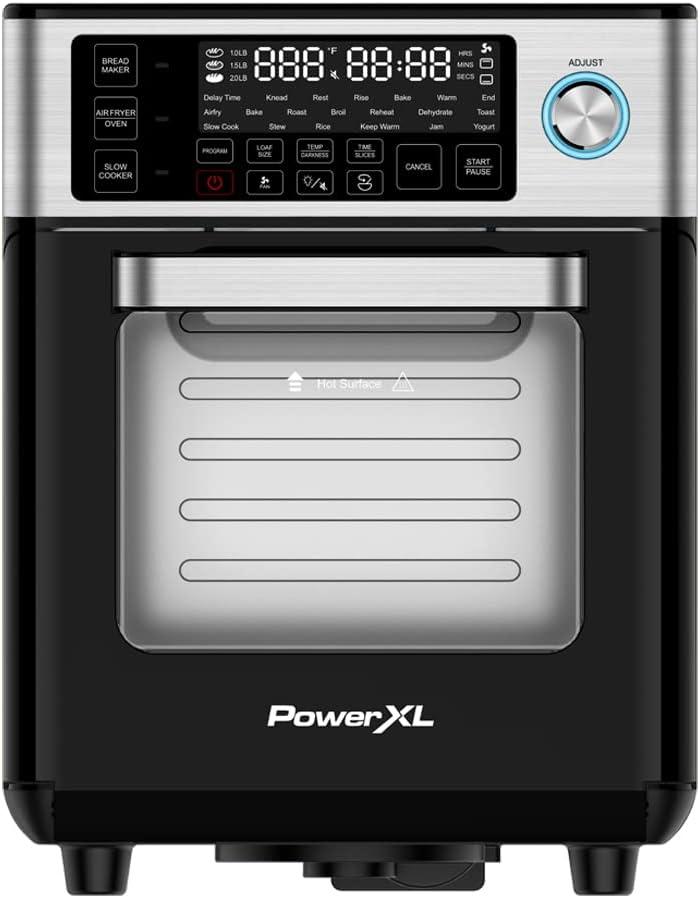 PowerXL 4-in-1 Versa Chef Air Fryer, Oven, Bread Maker, Slow Cooker, with 25 Cooking Presets, Black