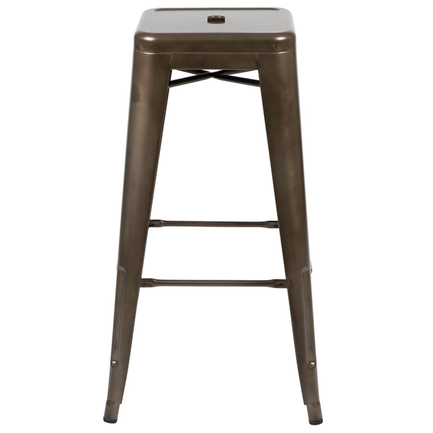 Flash Furniture 30" High Metal Indoor Bar Stool in Gun Metal Gray - Stackable Set of 4