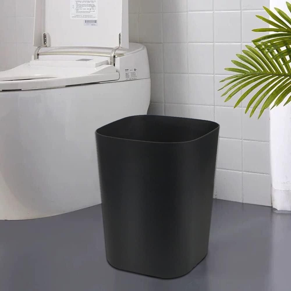 Black Square 2 Gallon Plastic Trash Can