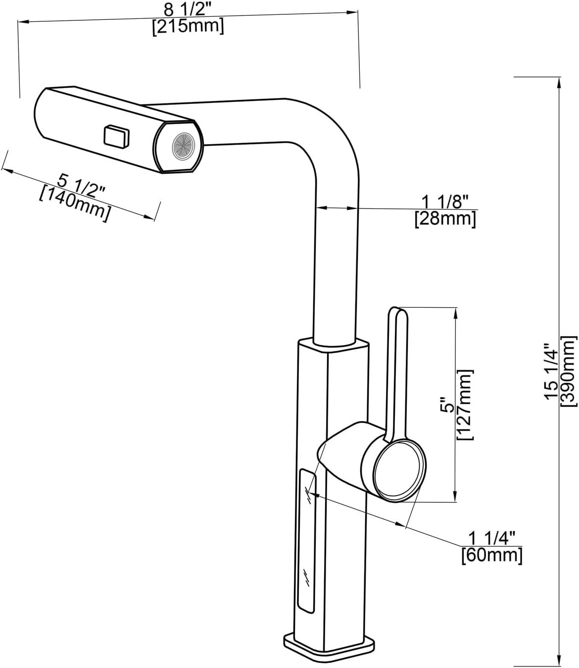 Brushed Nickel Pull-Out Waterfall Kitchen Faucet with Temperature Display