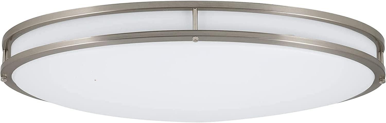 Brushed Nickel 24" Oval LED Flush Mount Ceiling Light, Energy Star Certified