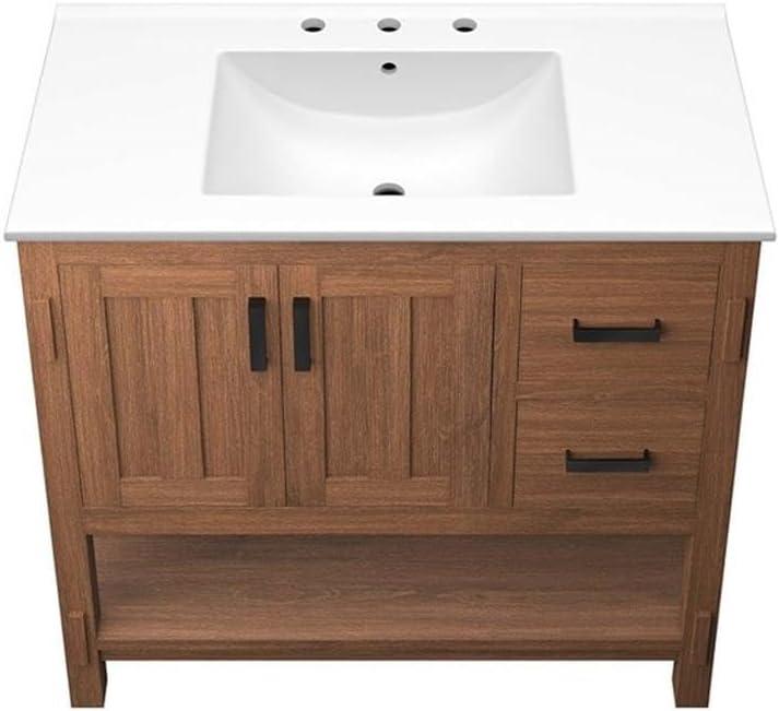 Modway Ashlyn 36'' Free Standing Single Bathroom Vanity with Ceramic Top