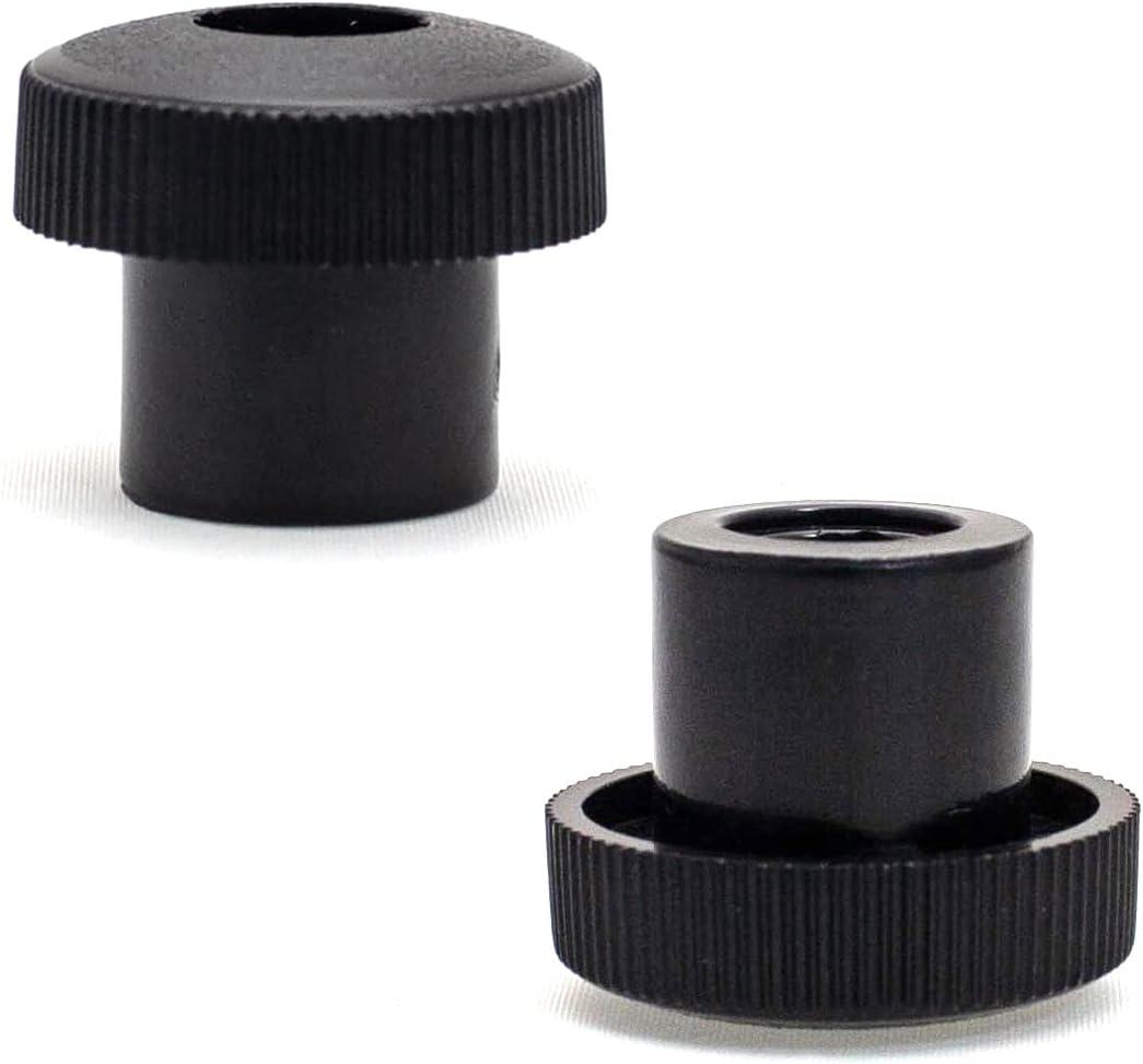 Black Polymer Round Knobs with Steel Insert, 5-Pack