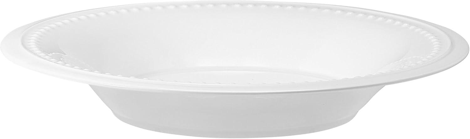 White Porcelain Embossed 16-Piece Dinnerware Set, Service for 8