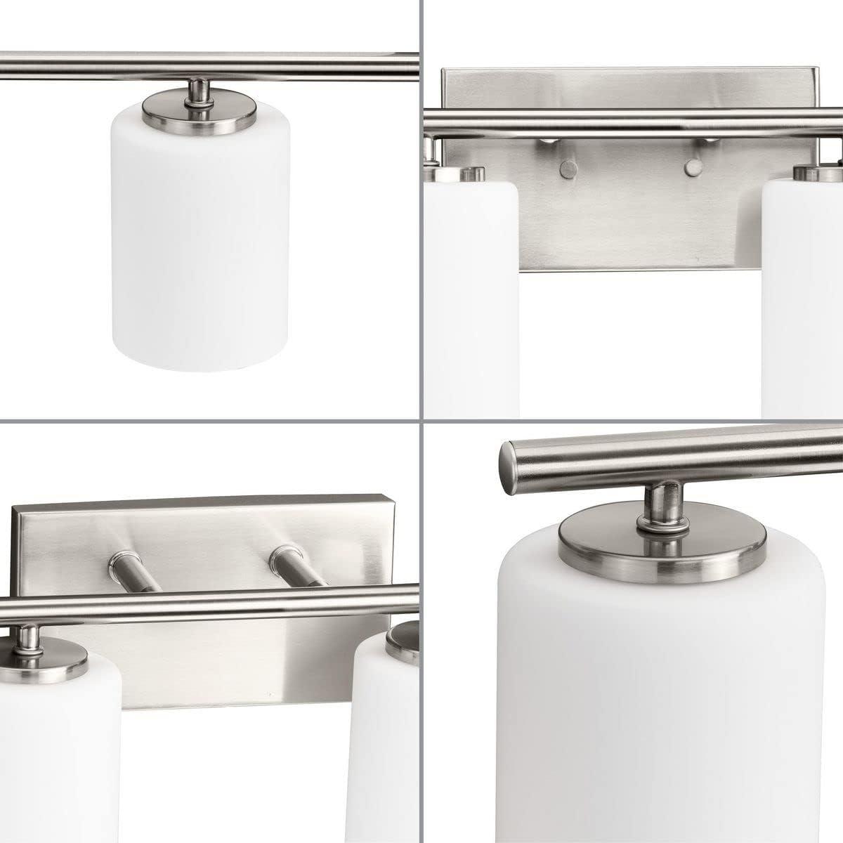 Progress Lighting Replay Collection 6-Light Bath Vanity in Brushed Nickel with Etched Glass Shades