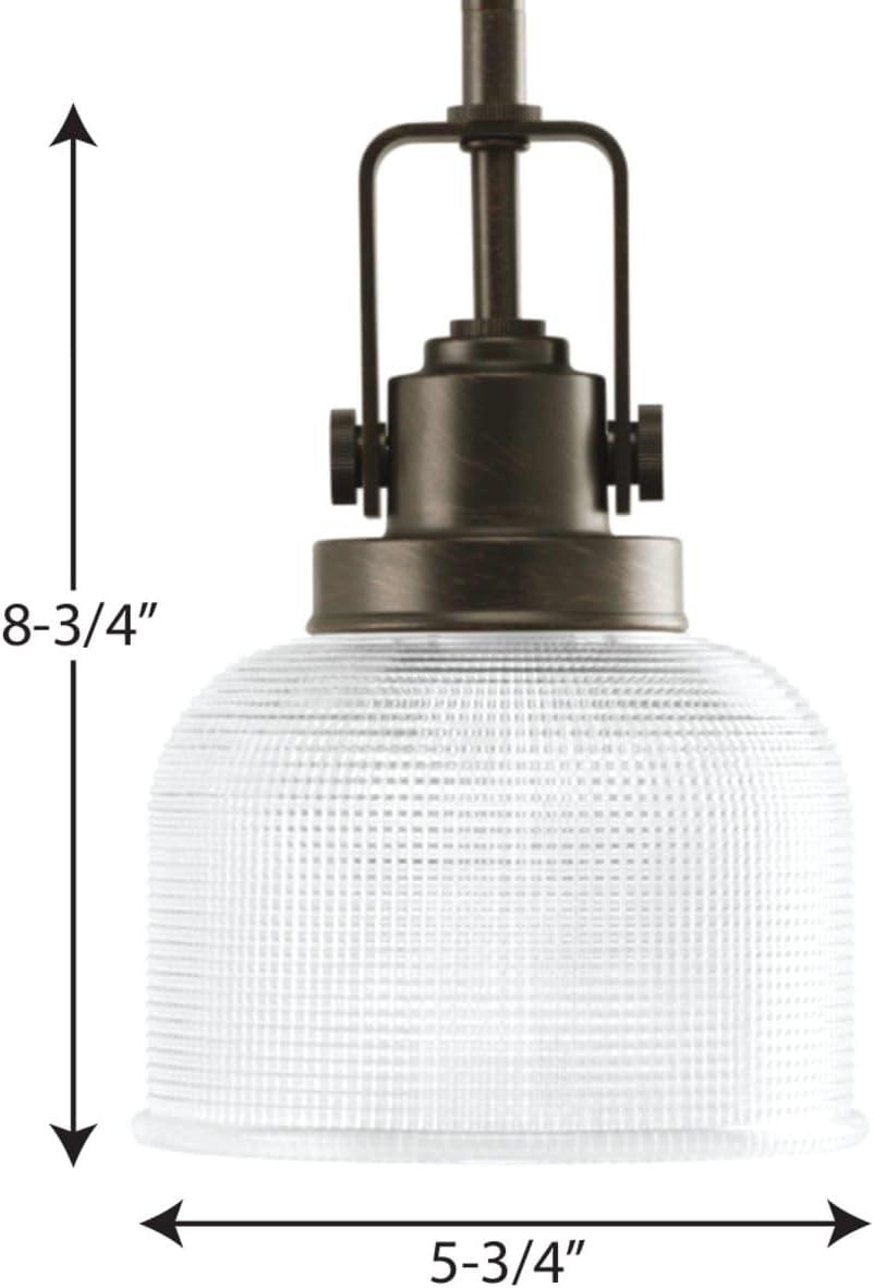 Progress Lighting Archie 1-Light Mini-Pendant, Polished Chrome, Prismatic Glass Shade