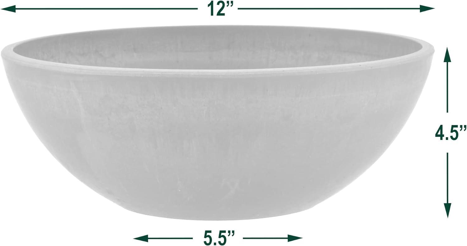 12-Inch Terra Cotta Recycled Plastic Garden Bowl Planter