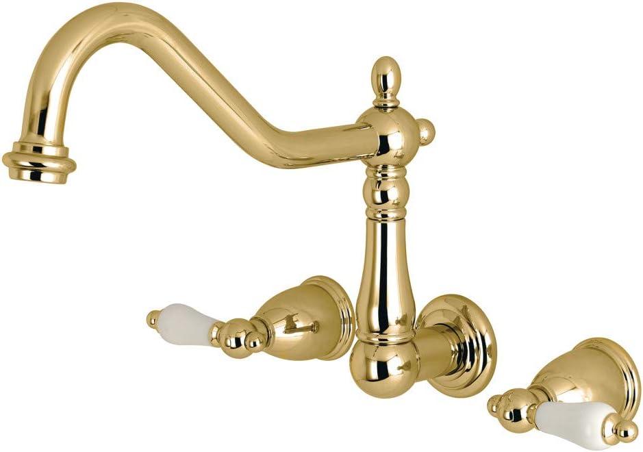 Kingston Brass Heritage Two-Handle 3-Hole Wall Mount Roman Tub Faucet