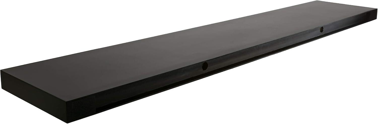 Black MDF Floating Shelf with LED Lights, 48"