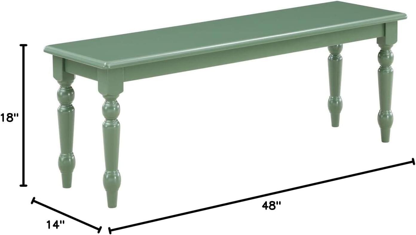 Boraam Wood Carolina Rubberwood Dining Bench - Equestrian Green Finish