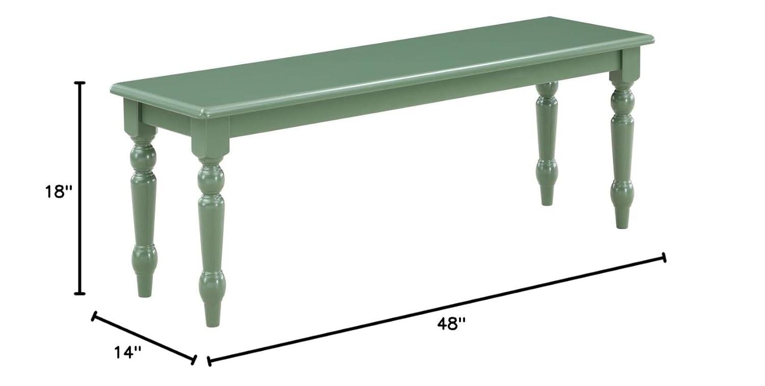 Boraam Wood Carolina Rubberwood Dining Bench - Equestrian Green Finish