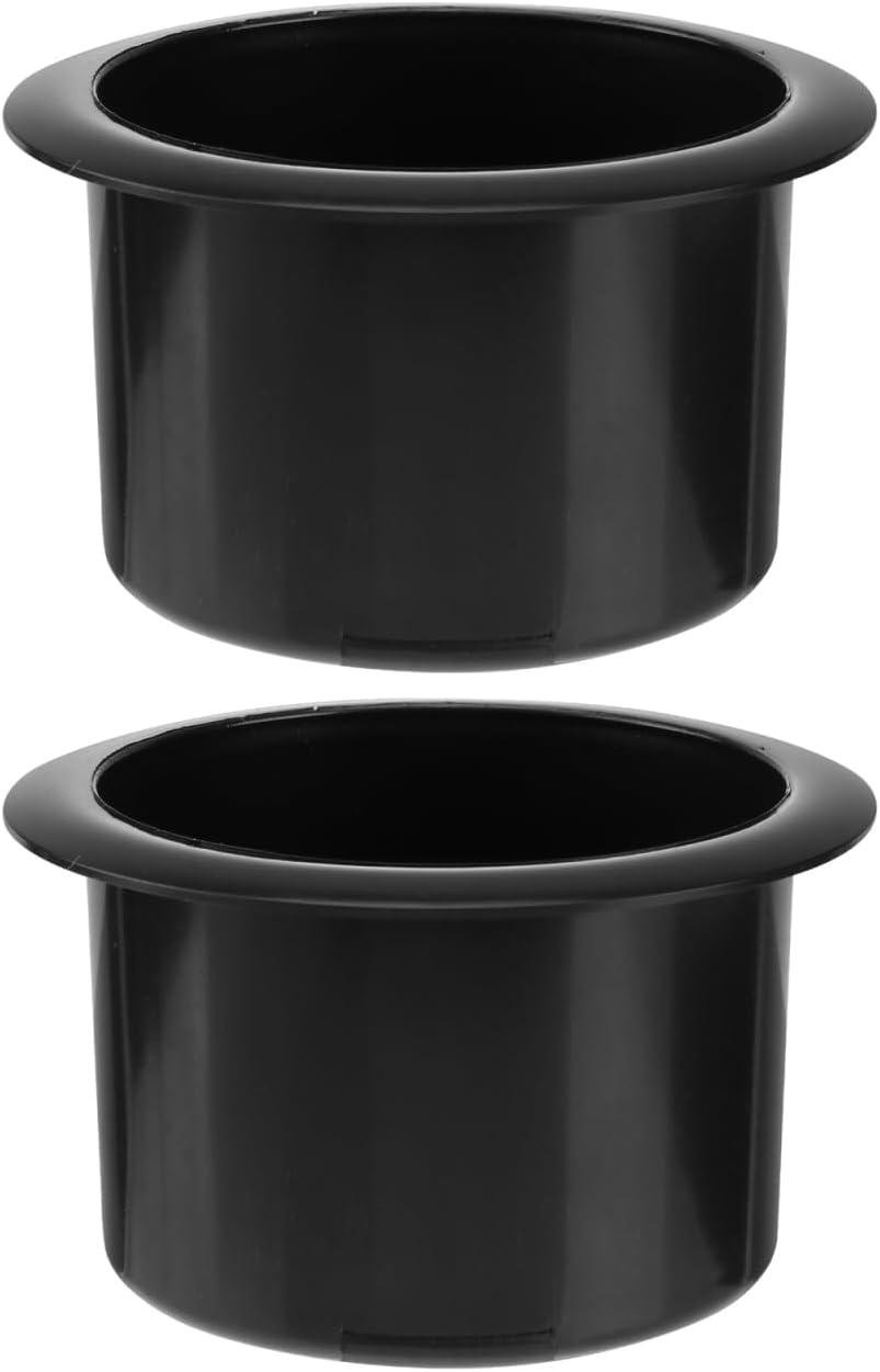 Black Plastic Drop-In Cup Holder Insert for Sofa, Boat, RV, and Car