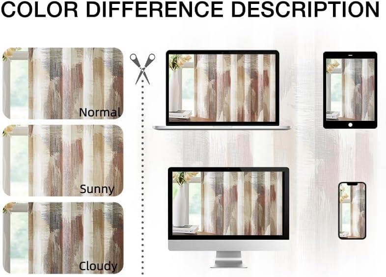 Orren Ellis Floral Semi-Sheer Curtains Bohemian Light Filtering Window Treatments Set,2 Panels)