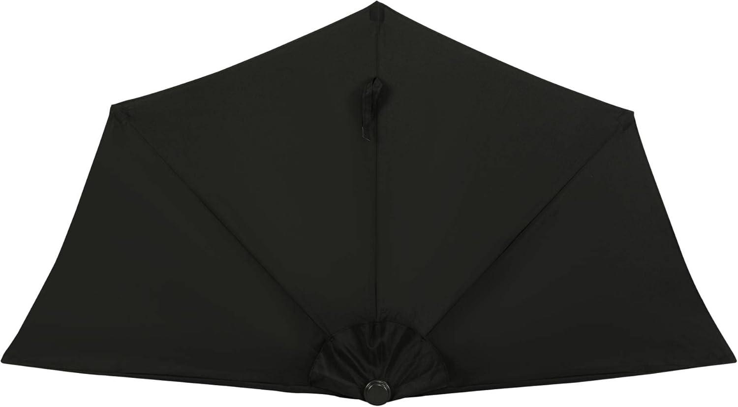 9' x 4.5' Lanai Half Patio Umbrella Black - Island Umbrella: Steel Frame, Water & UV Resistant