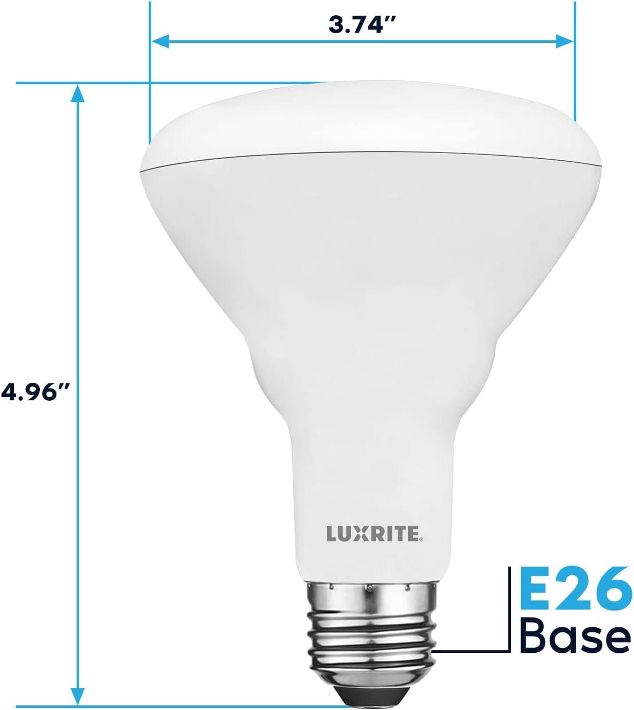 Luxrite BR30 LED Flood Light Bulb, 9W=65W, 4000K Cool White, 650 Lumens, Dimmable, UL Listed, E26 Base 1-Pack