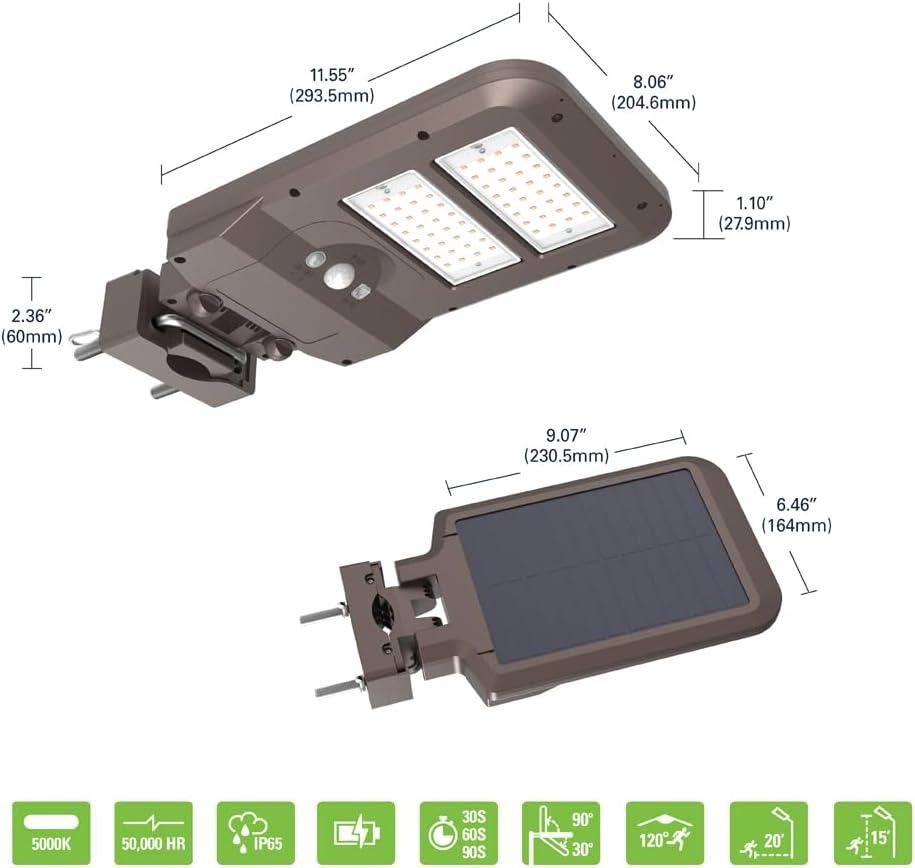 1 - Head LED Solar Powered Dusk to Dawn Outdoor Security Flood Light with Motion Sensor