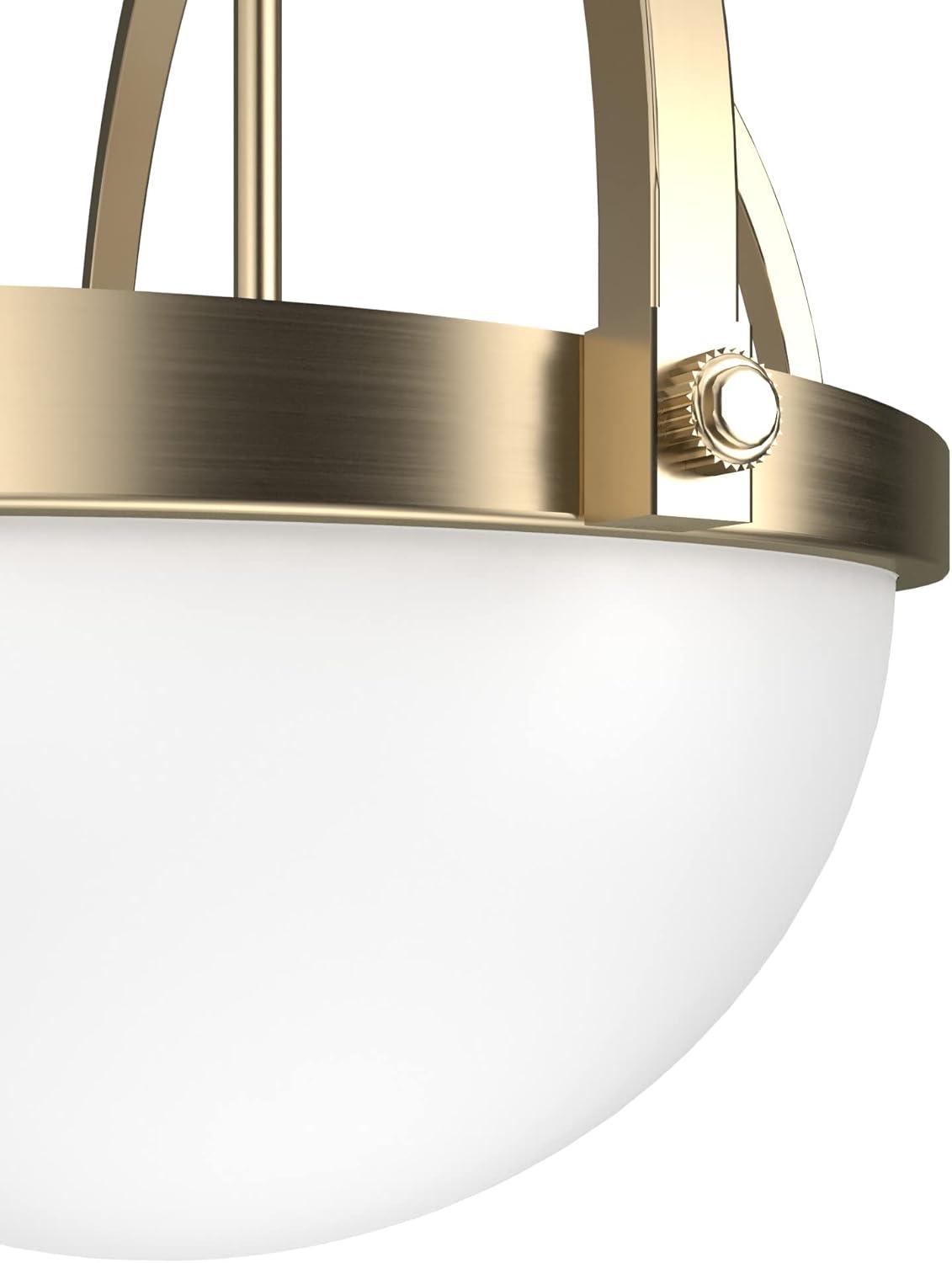 Hunter Wedgefield Alturas Gold with Frosted Cased White Glass 3 Light Pendant Ceiling Light Fixture