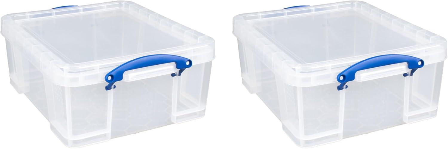 Clear Stackable Plastic Storage Box with Lid and Clip Lock Handles