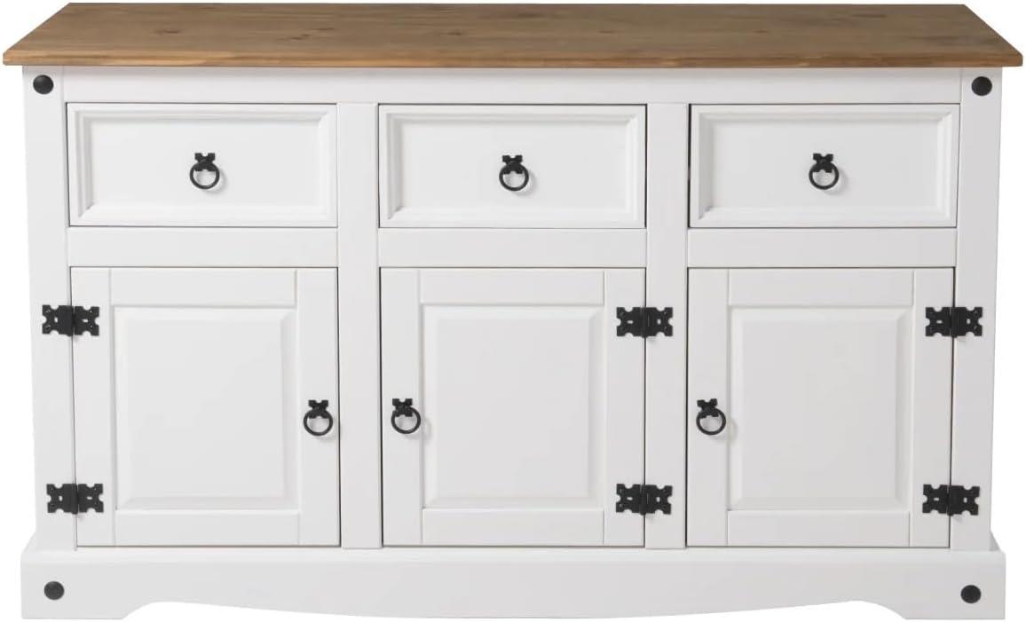 OS Home and Office Furniture Cottage Series Wood Buffet Sideboard in White