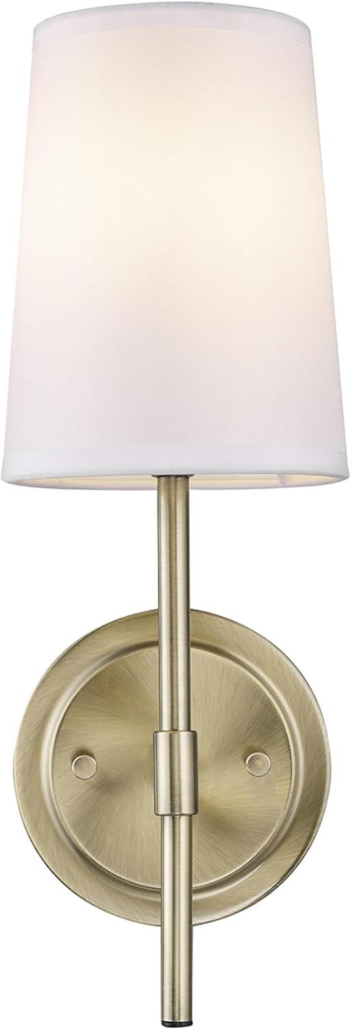 1-Light Clarissa Wall Sconce with Fabric Shade White - Globe Electric